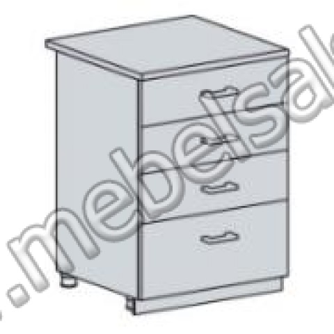 НУВЕЛЬ ШКАФ НИЖНИЙ 600 С 4 ЯЩИКАМИ (ШН4Я 600)